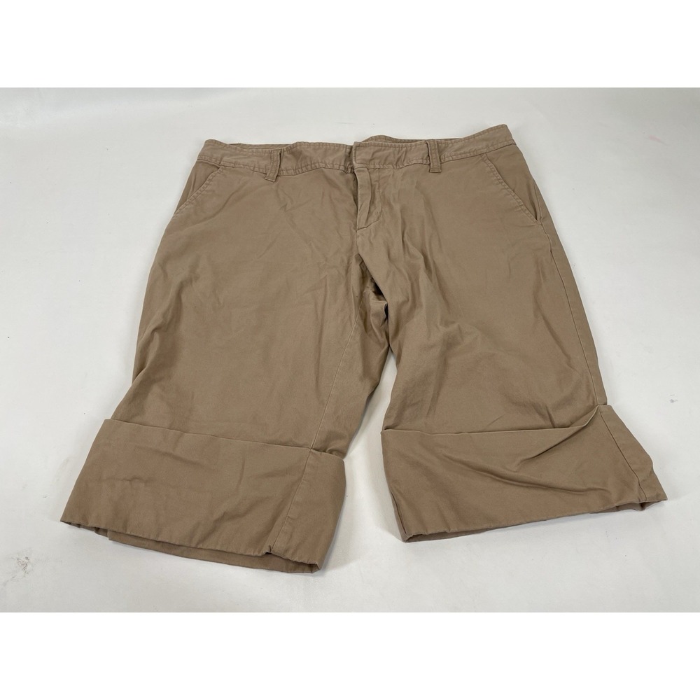 Gap Stretch Flat Front Hemmed Opening Bermuda Shorts Womens Size 10 Tan